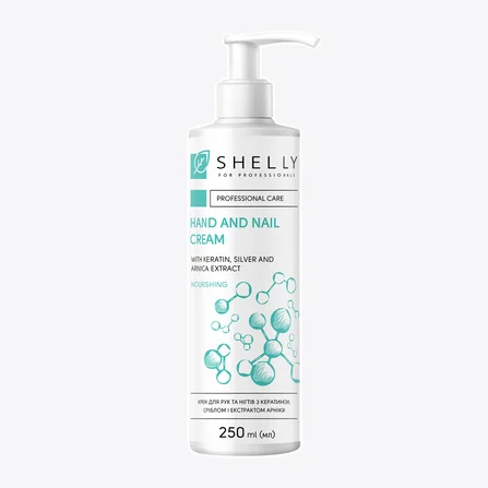 Crema per mani e unghie con cheratina, argento ed estratto di arnica Shelly