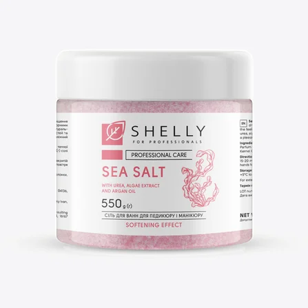 Sale marino per manicure e pedicure con urea, estratto di alghe e olio di argan Shelly