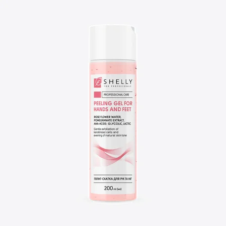 Peeling gel per mani e piedi con acqua di rose, melograno e acidi AHA Shelly