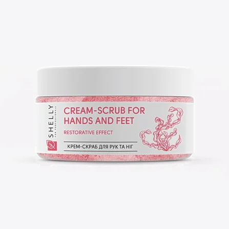 Crema scrub per mani e piedi con urea, estratto di alghe e olio di argan Shelly