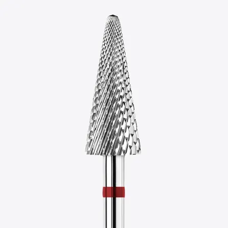 Punta fresa in carburo di tungsteno KWARK – Conica 6 mm, Rossa
