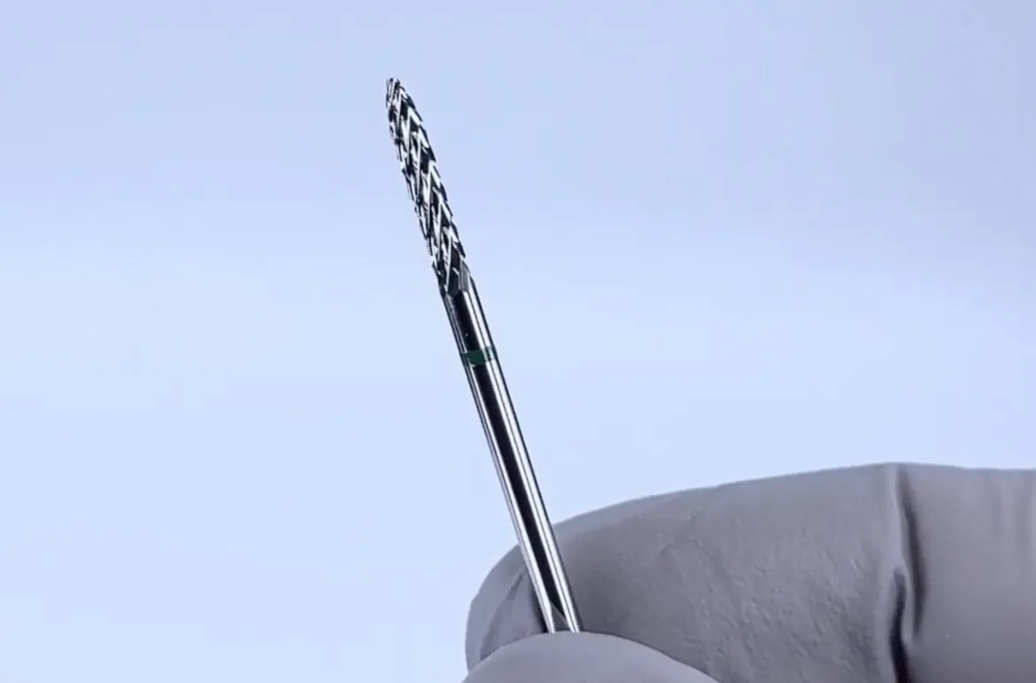 Punta de fresa de carburo de tungsteno KWARK – Cónica 2,3 mm, verde — Photo 2