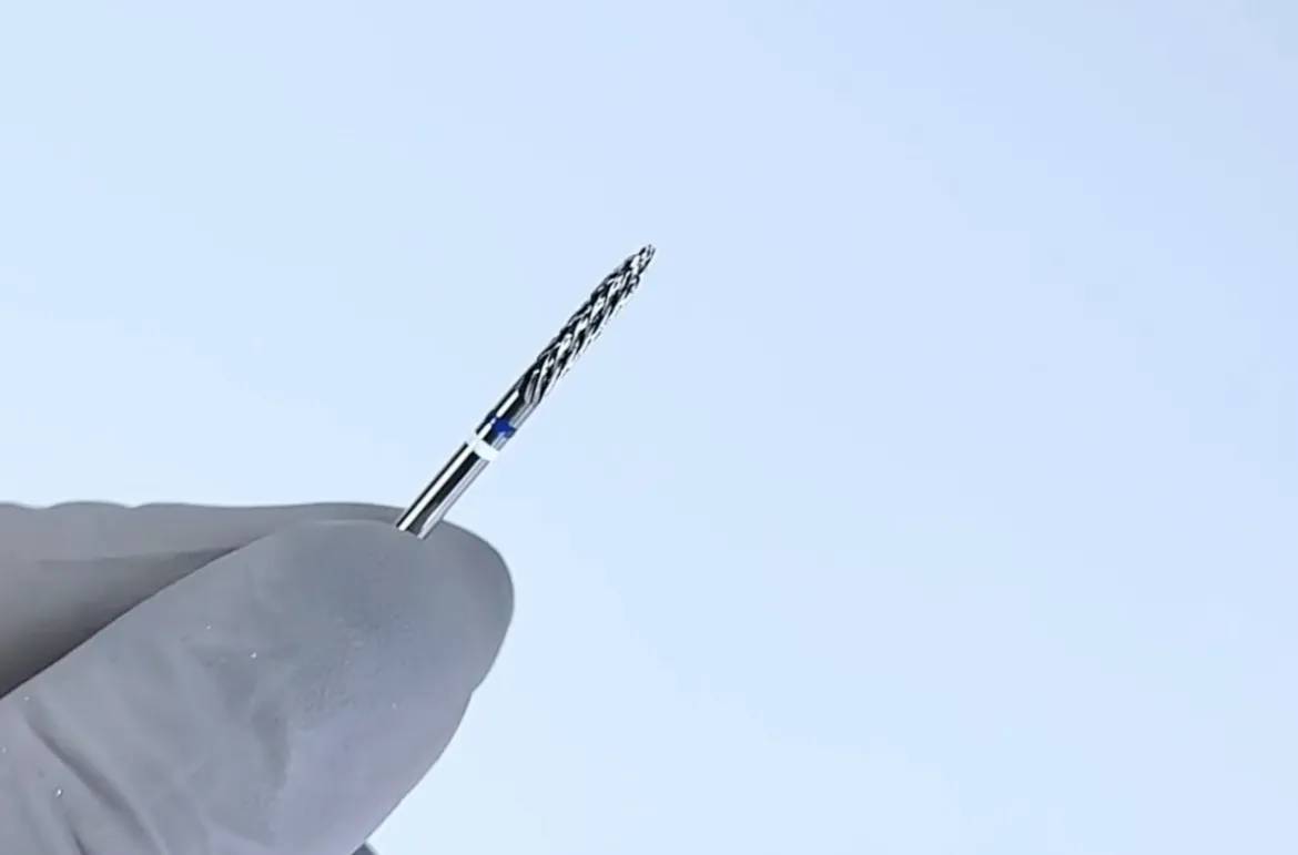 Punta de fresa de carburo de tungsteno KWARK para zurdos – Cónica 2,3 mm, azul — Photo 2
