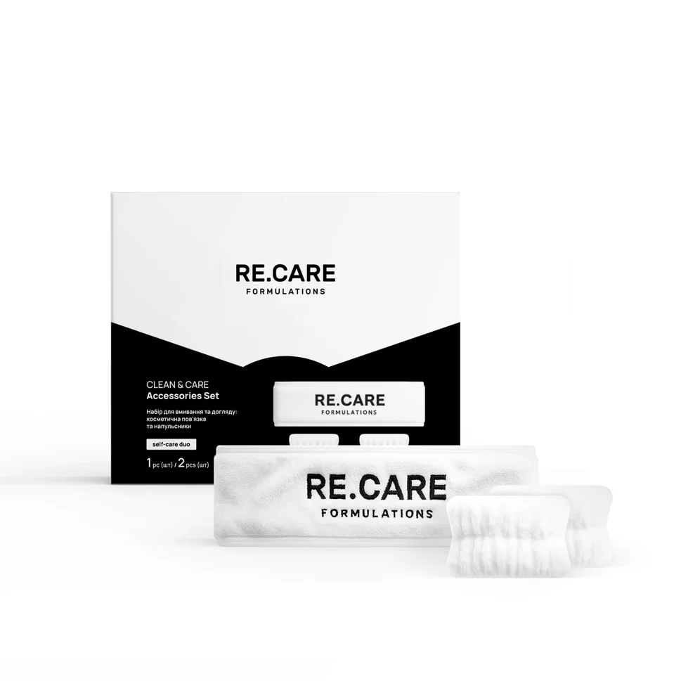 Set fascia per capelli e polsini Clean & Care Accessories Set RE.CARE