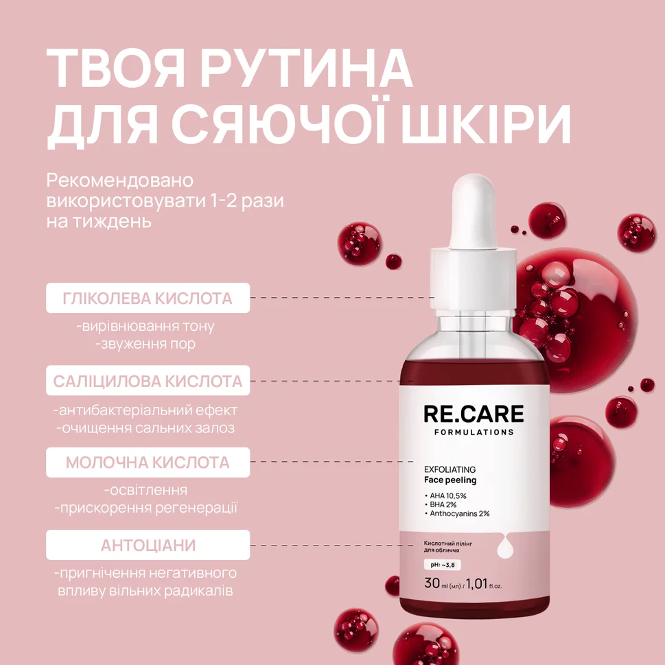 Peeling acido viso Exfoliating Face Peeling RE.CARE