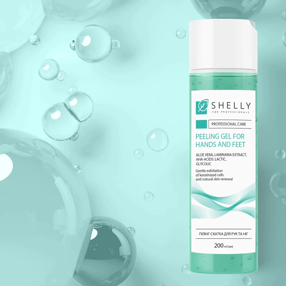 Peeling gel per mani e piedi con aloe vera e acidi AHA Shelly