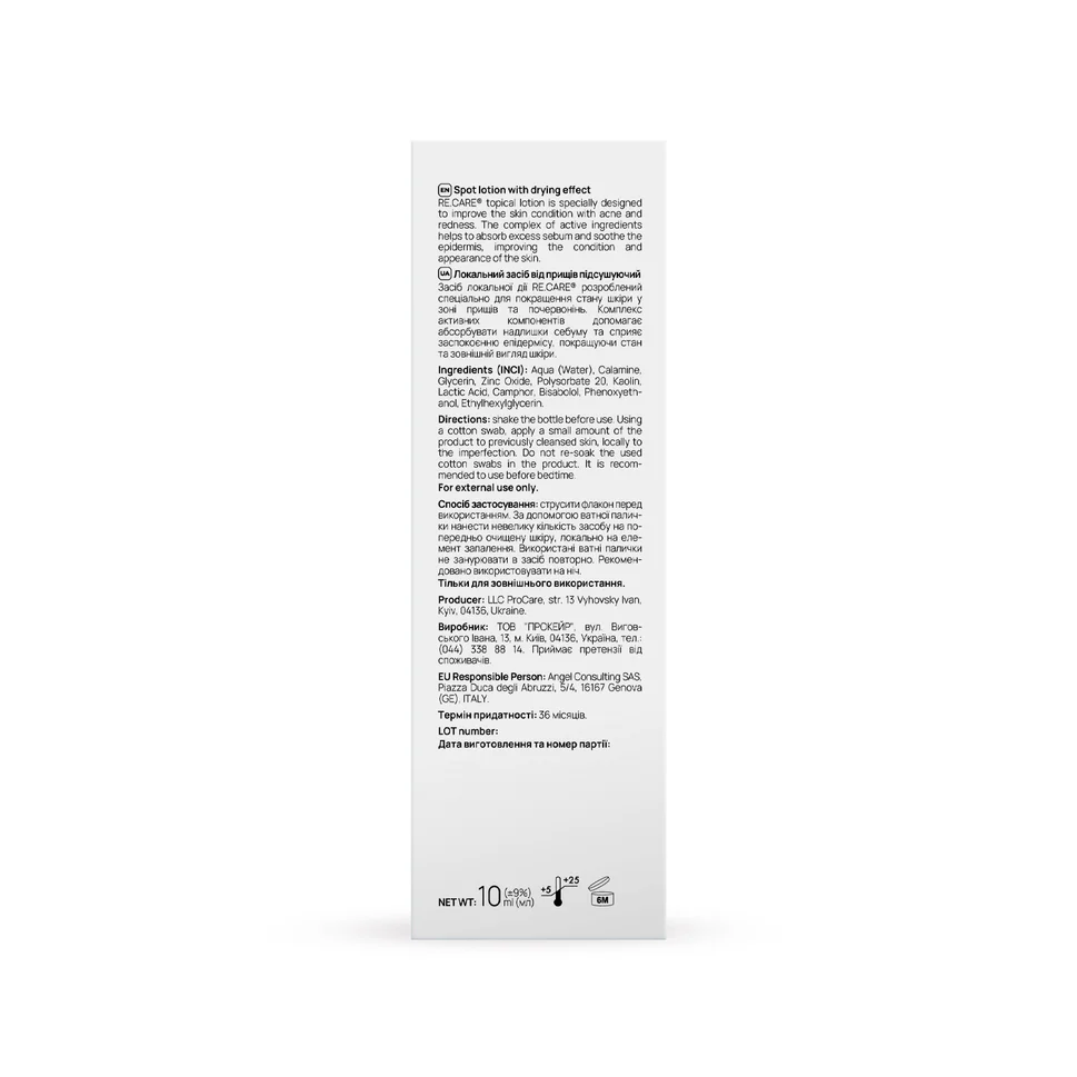 Lozione localizzata asciugante Anti-Pimple Drying Lotion RE.CARE