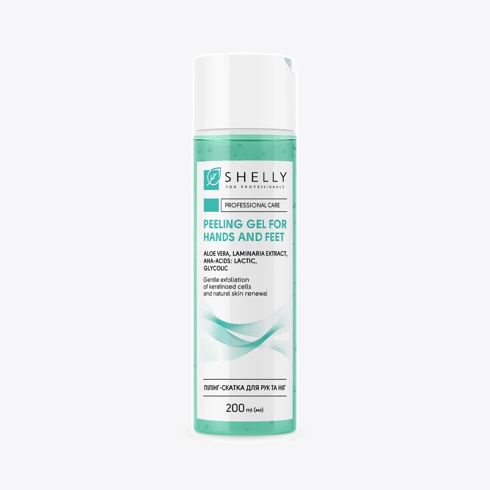Peeling gel per mani e piedi con aloe vera e acidi AHA Shelly