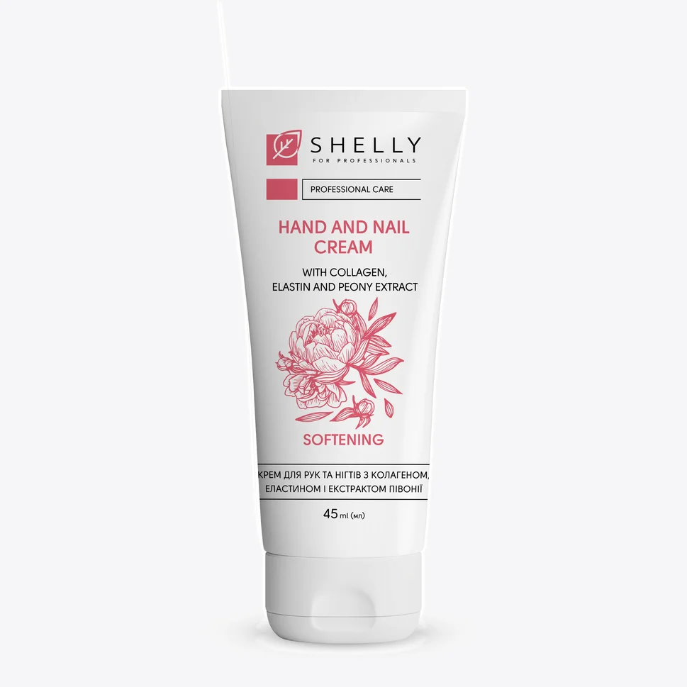 Crema per mani e unghie con collagene, elastina ed estratto di peonia Shelly