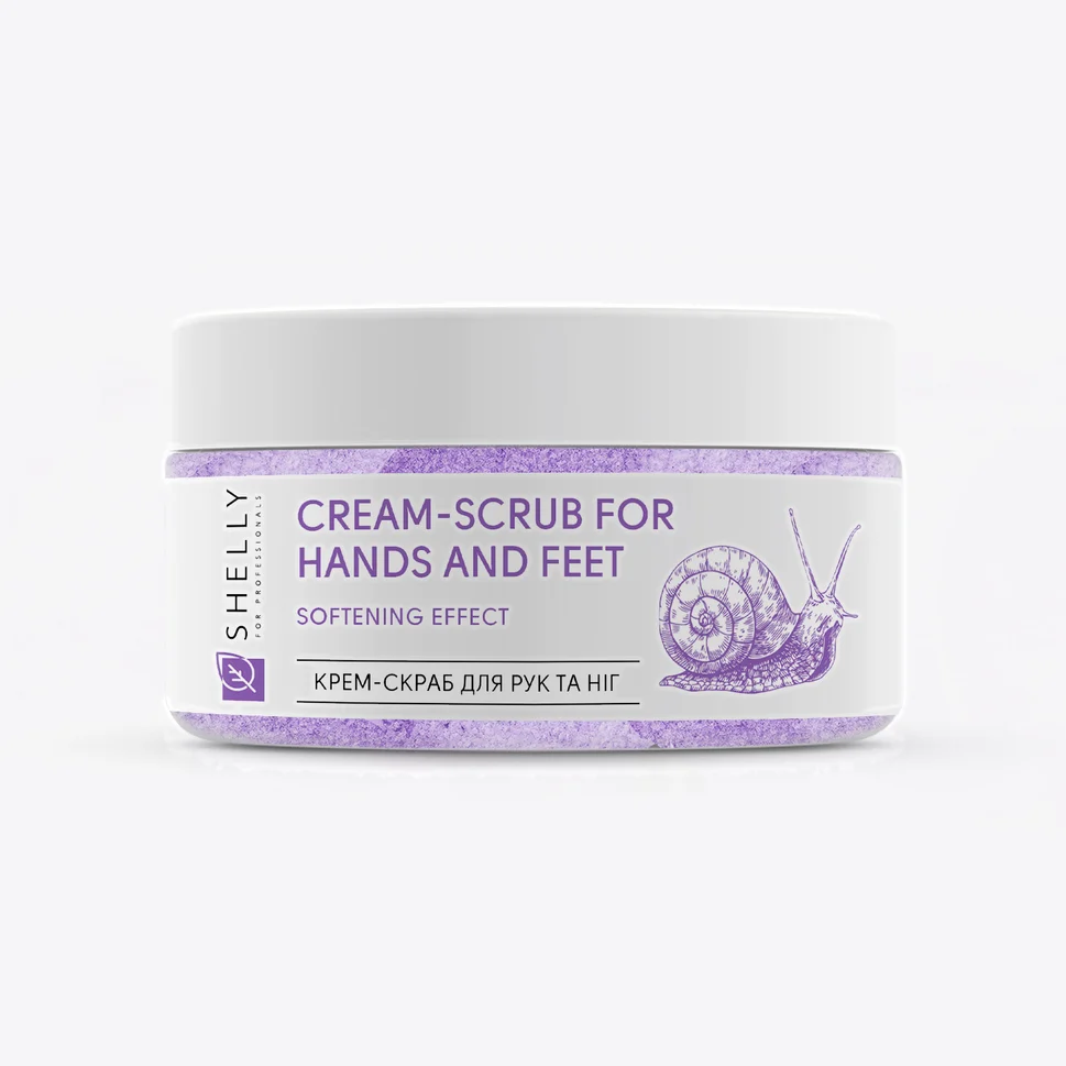 Crema scrub per mani e piedi con allantoina, estratto di lumaca e burro di karité Shelly