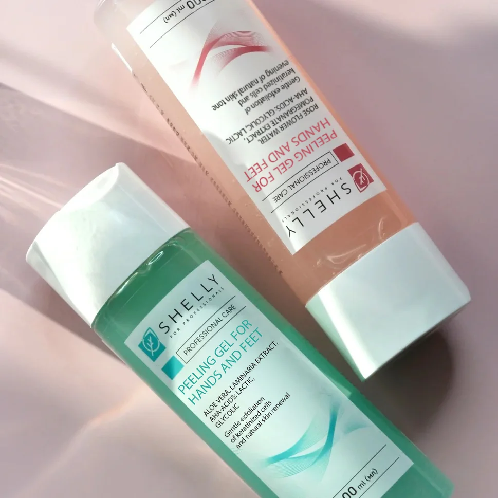 Peeling gel per mani e piedi con acqua di rose, melograno e acidi AHA Shelly