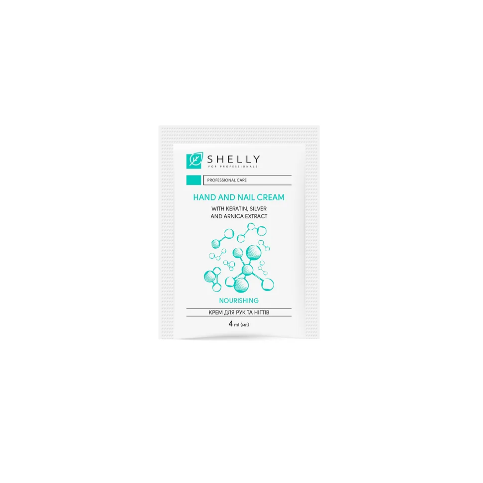 Crema per mani e unghie con cheratina, argento ed estratto di arnica Shelly 4 ml x 100 pz