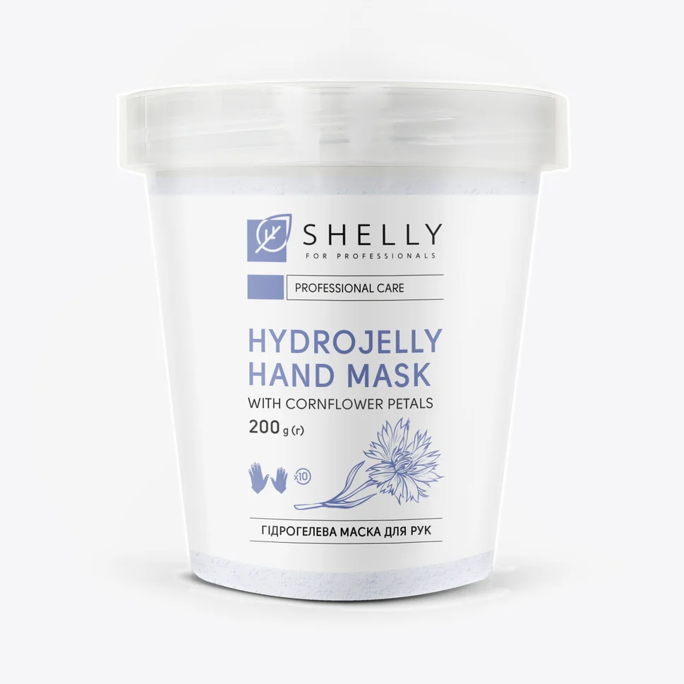 Maschera idrogel per mani con petali di fiordaliso Shelly