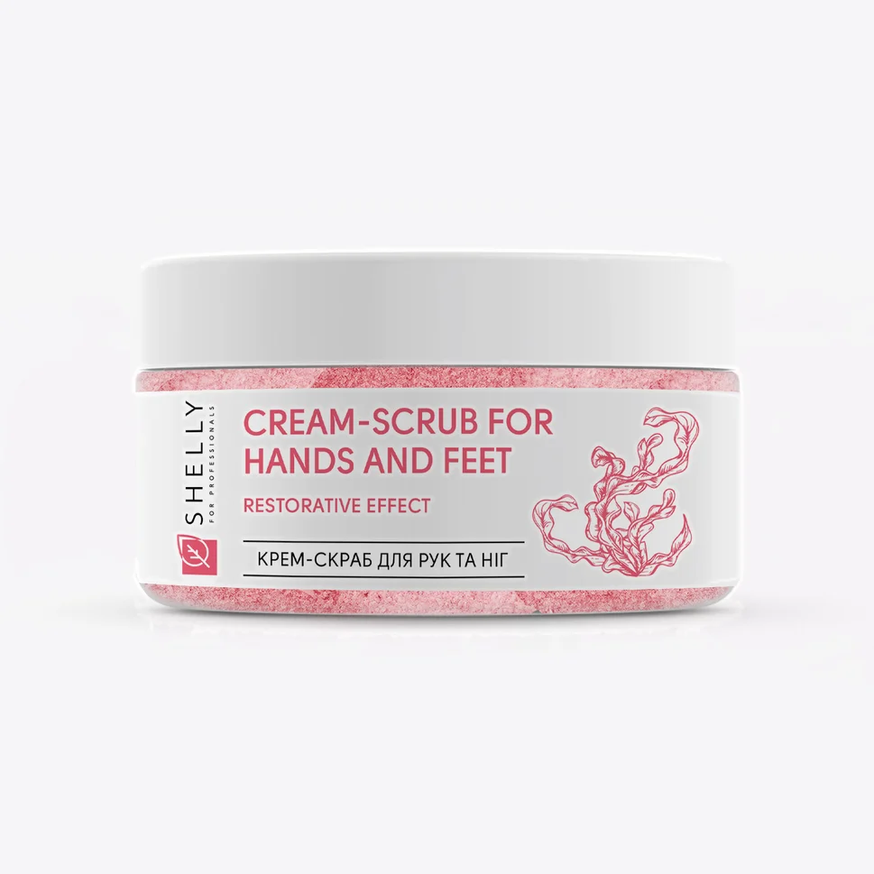 Crema scrub per mani e piedi con urea, estratto di alghe e olio di argan Shelly
