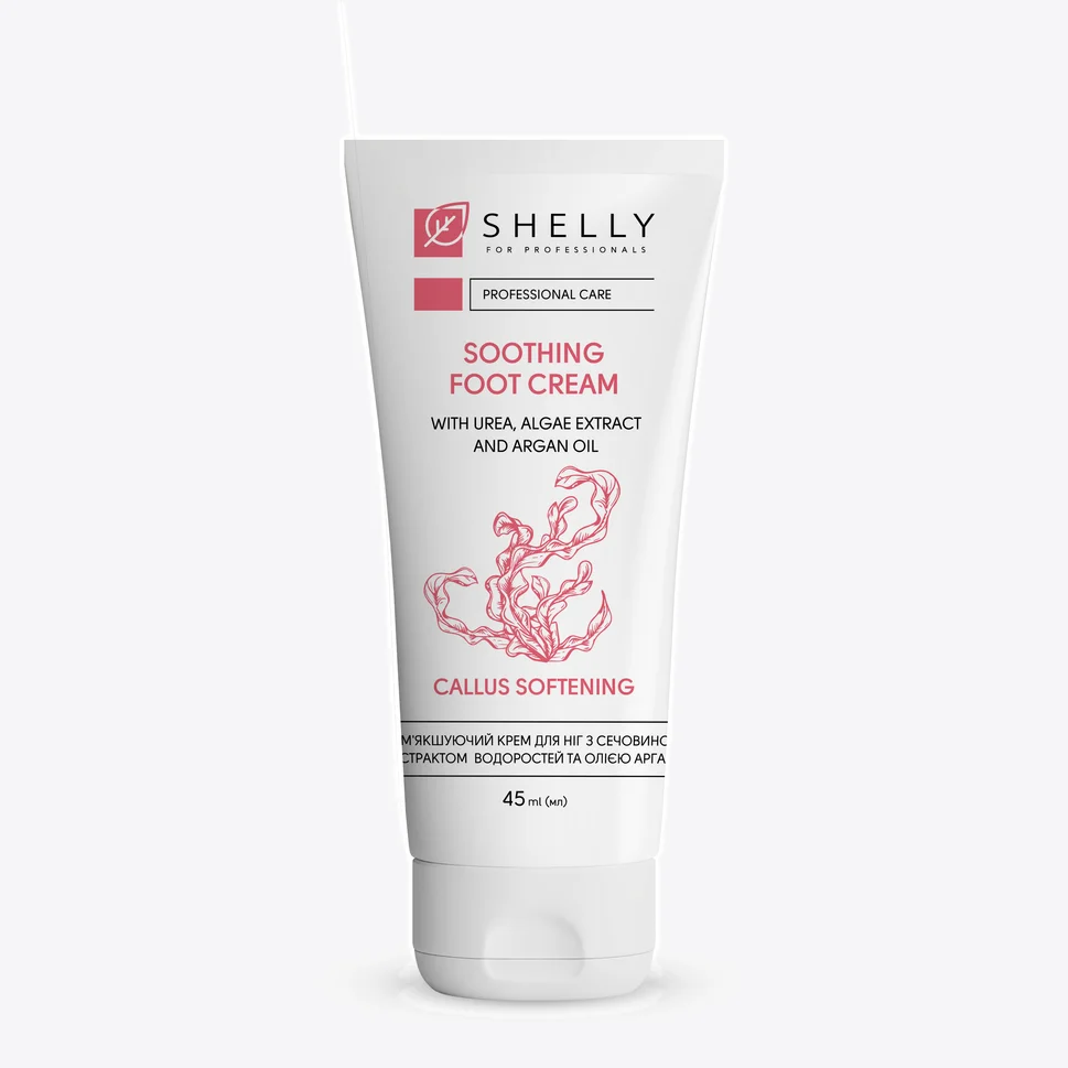 Crema piedi emolliente con urea, estratto di alghe e olio di argan Shelly
