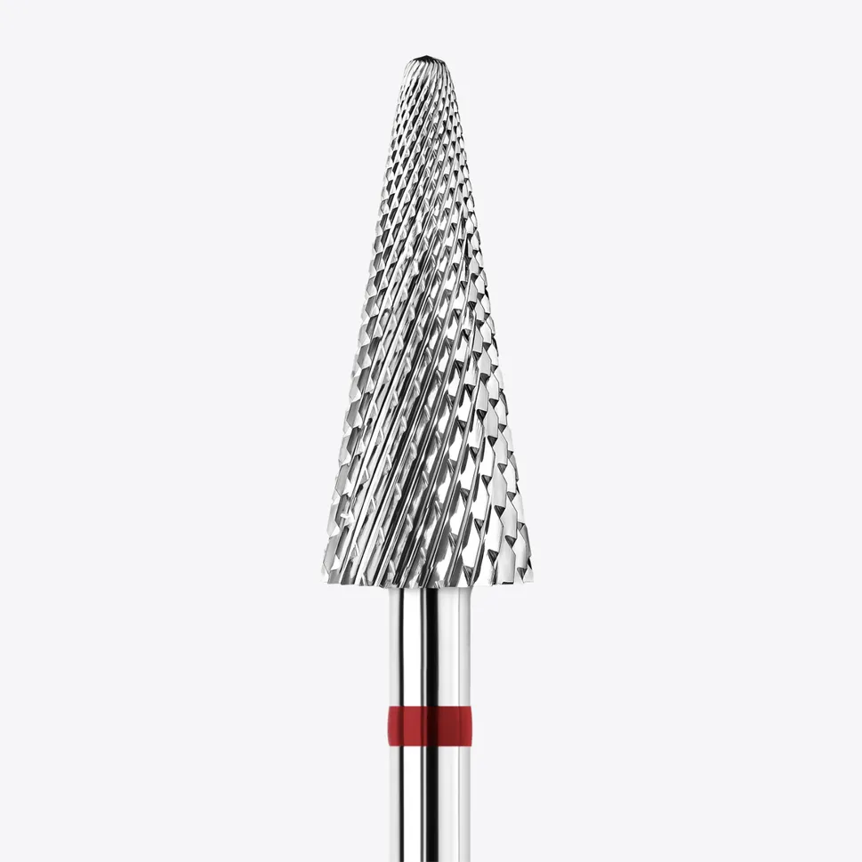 Punta fresa in carburo di tungsteno KWARK – Conica 6 mm, Rossa