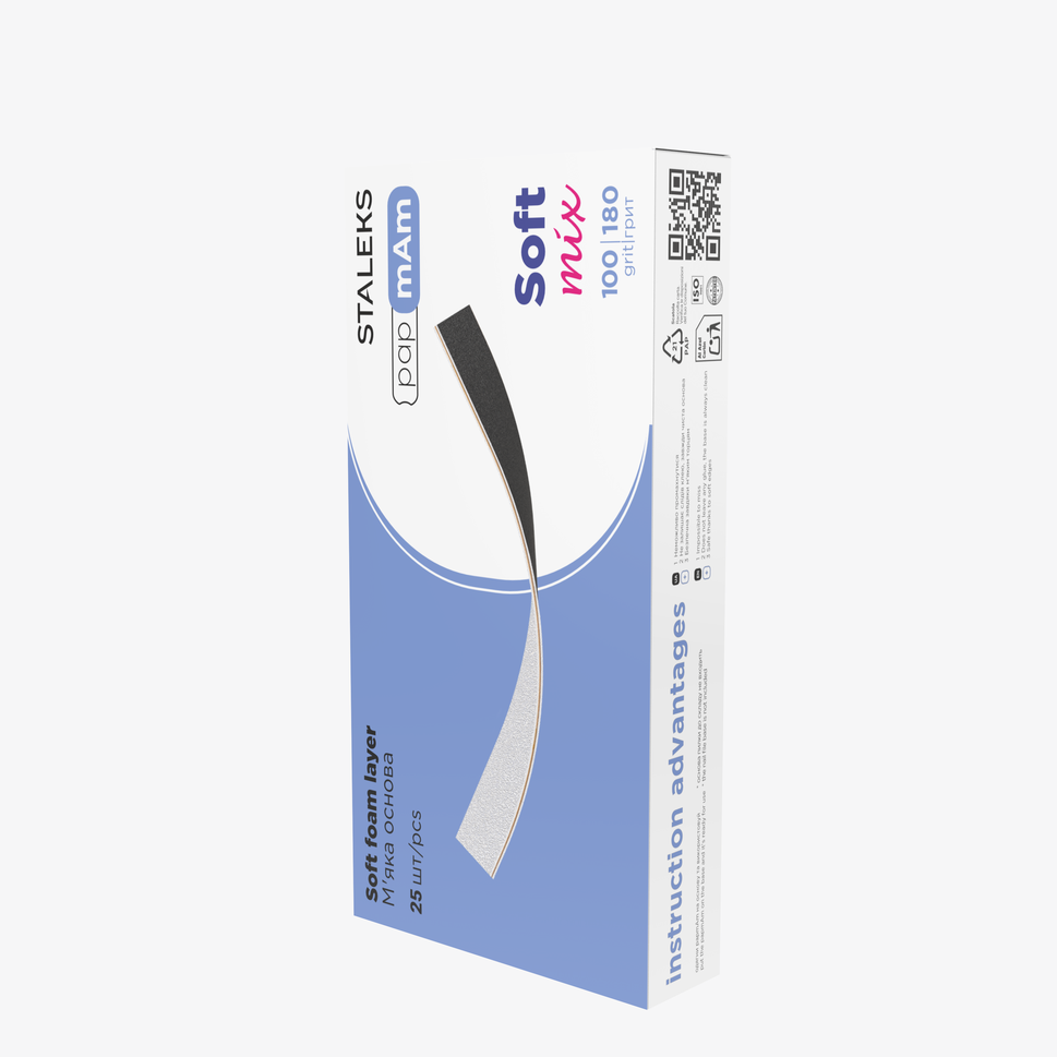 Limas bifaciales desechables papmAm Mix sobre una capa de espuma suave EXPERT 20, grano 100/180 (25 uds.)