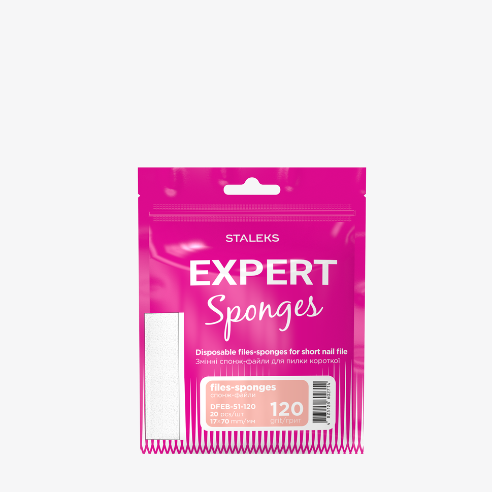 Limes-éponges jetables pour limes à ongles courtes EXPERT 51, grain 120 (20 pièces)