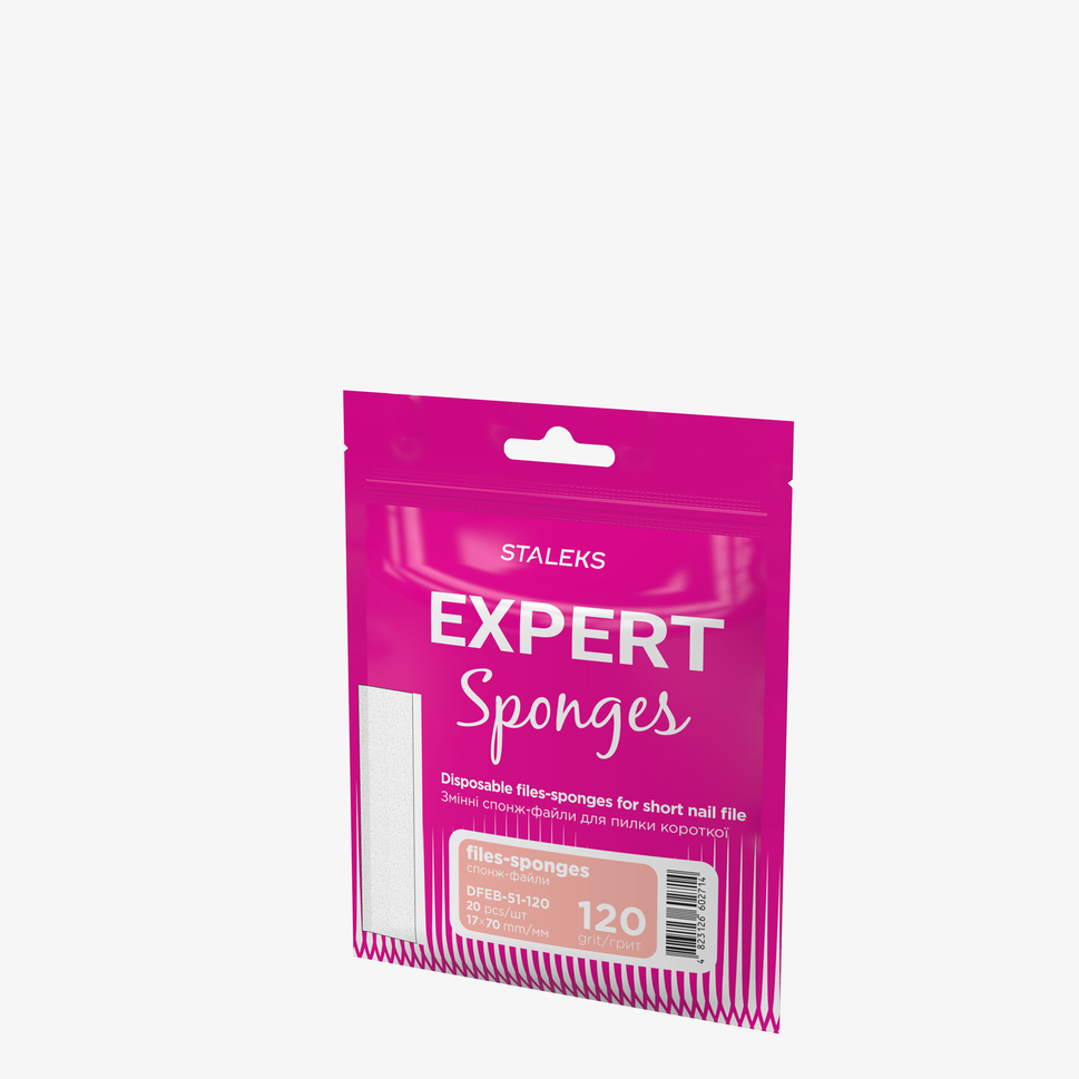Limes-éponges jetables pour limes à ongles courtes EXPERT 51, grain 120 (20 pièces) — Photo 3