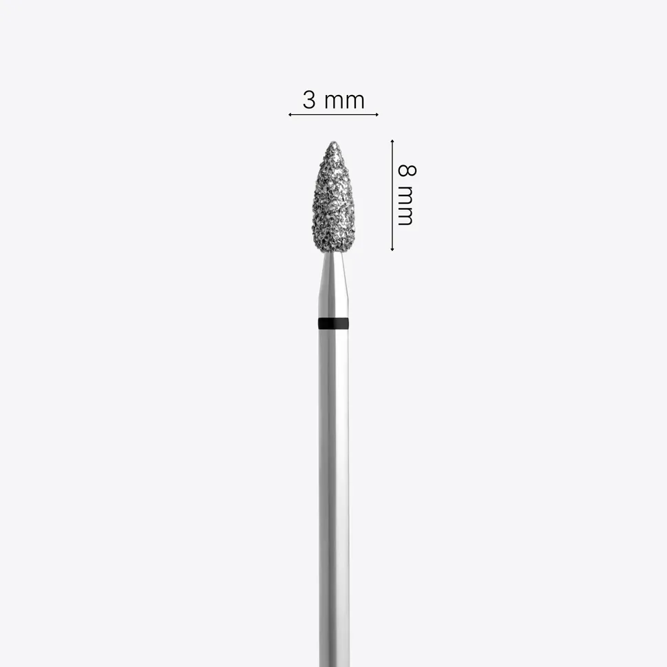 Broca de diamante con punta en forma de llama