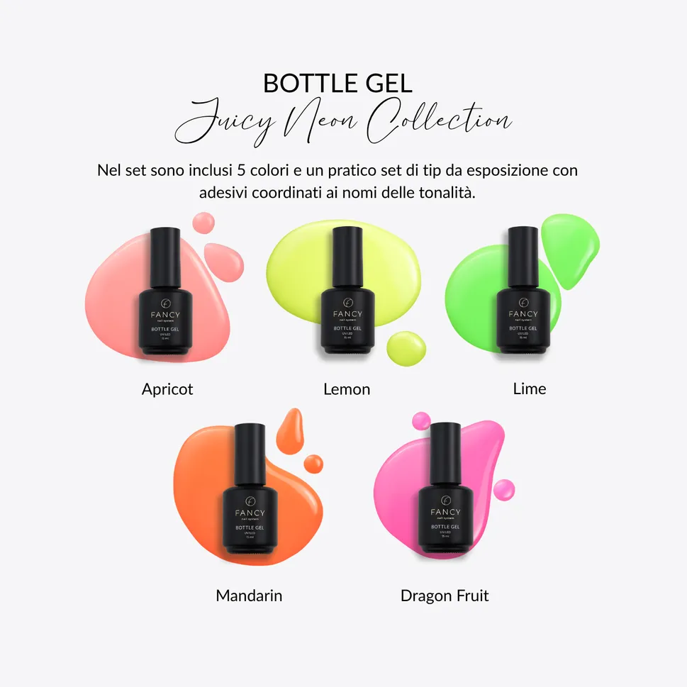Gel pour flacons - Collection Juicy Neon (lot de 5 pièces)