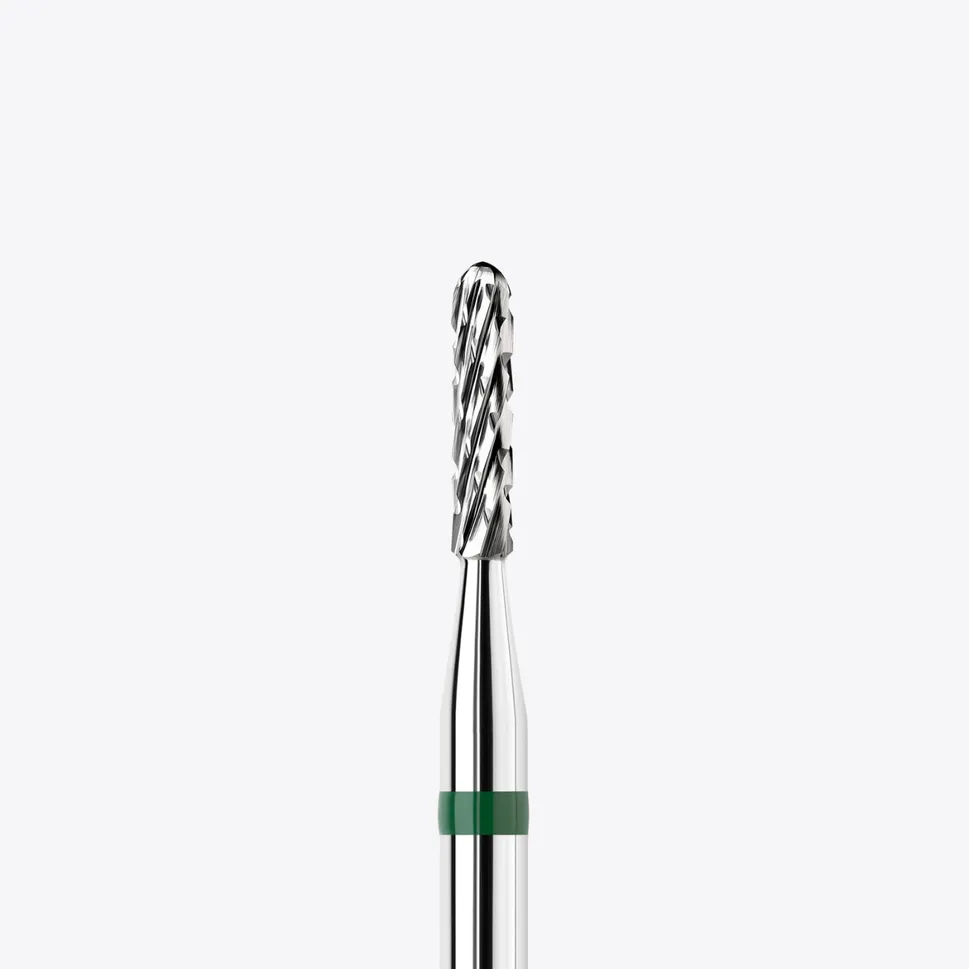 Punta de fresado de carburo de tungsteno KWARK – Cilíndrica con extremo redondeado de 1,6 mm, verde