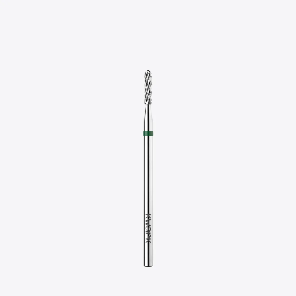 Punta de fresado de carburo de tungsteno KWARK – Cilíndrica con extremo redondeado de 1,6 mm, verde — Photo 1