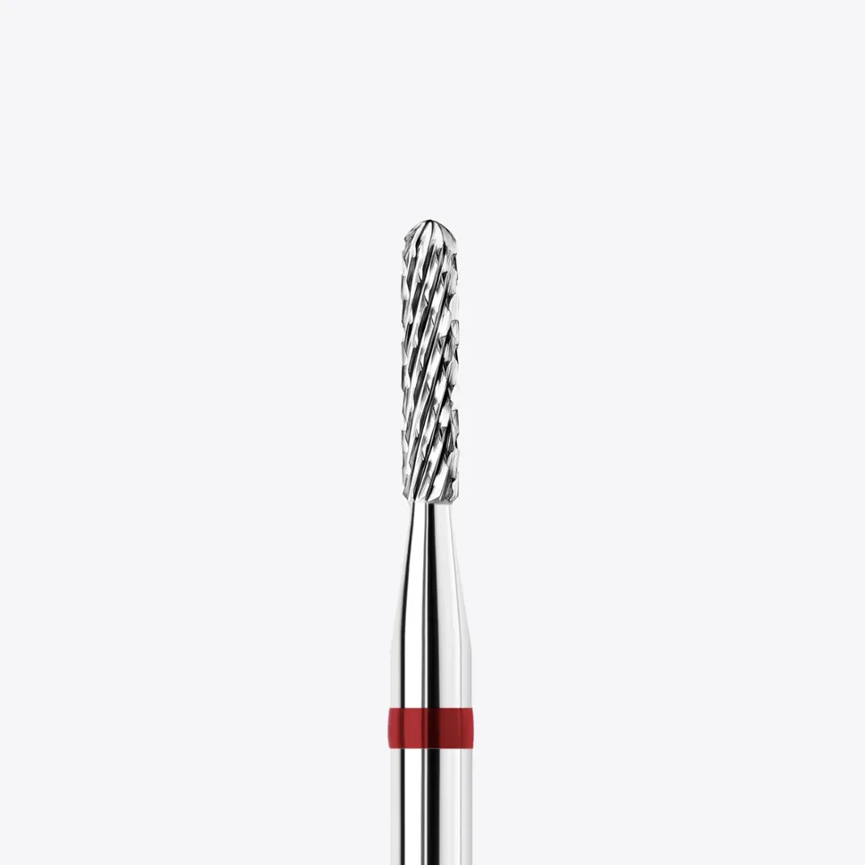 Punta de fresa de carburo de tungsteno KWARK – Cilíndrica con extremo redondeado de 1,6 mm, roja