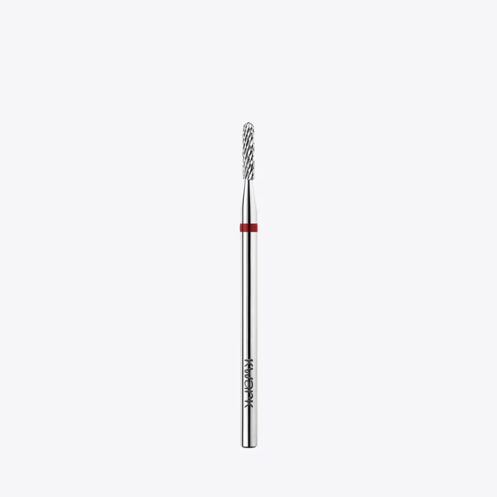 Punta de fresa de carburo de tungsteno KWARK – Cilíndrica con extremo redondeado de 1,6 mm, roja — Photo 1