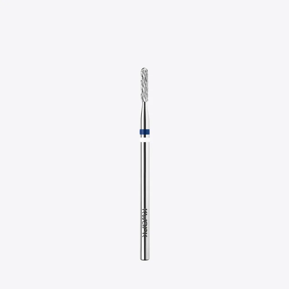 Punta de fresado de carburo de tungsteno KWARK para zurdos – Cilíndrica con extremo redondeado de 1,6 mm, azul — Photo 1