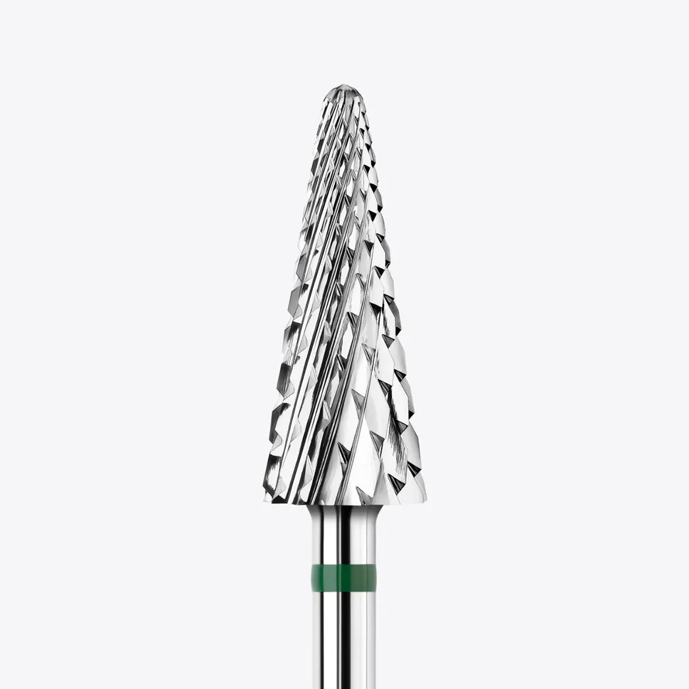 Punta de fresa de carburo de tungsteno KWARK – Cónica de 6 mm, verde