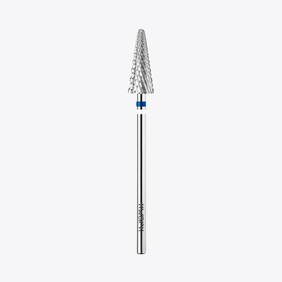 Punta de fresa de carburo de tungsteno KWARK para zurdos – Cónica de 6 mm, azul — Photo 1