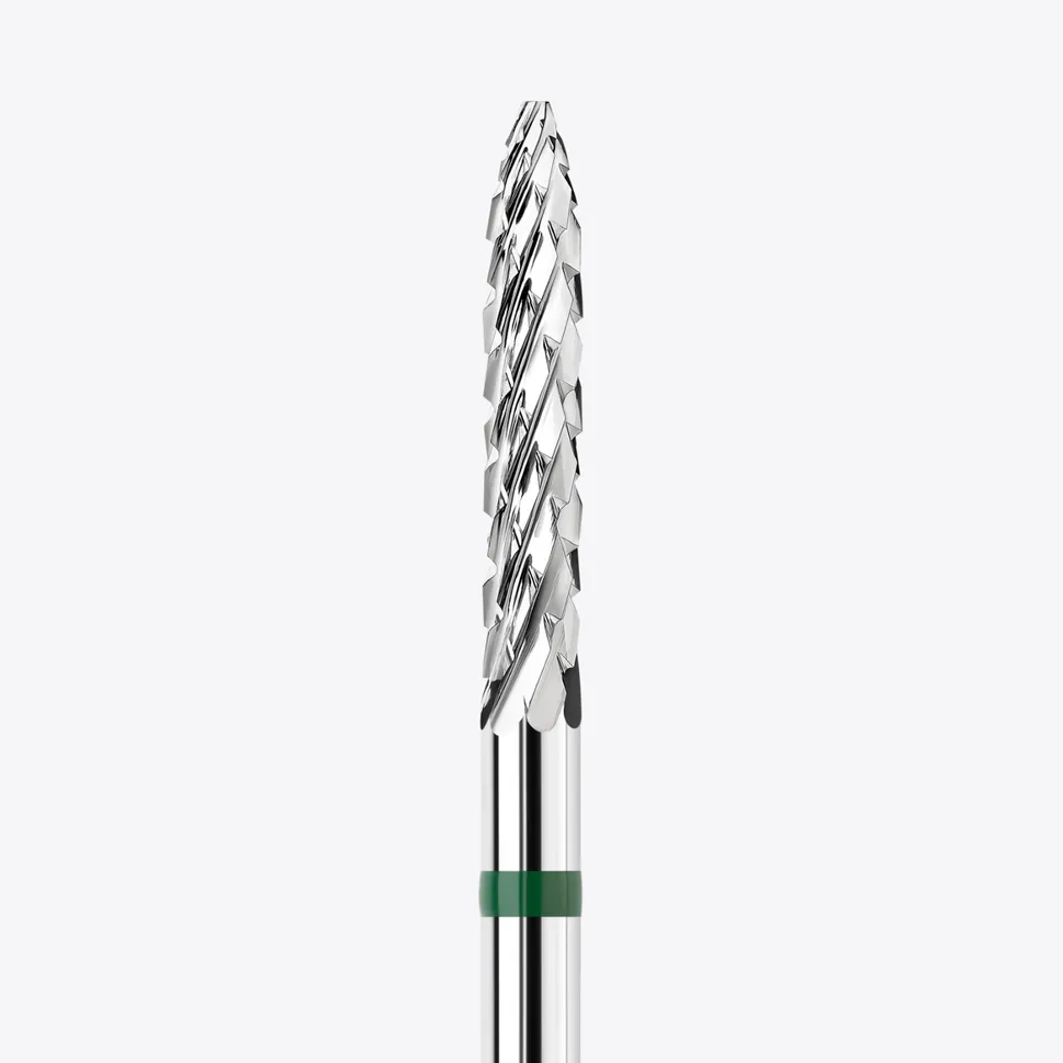 Punta de fresa de carburo de tungsteno KWARK – Cónica 2,3 mm, verde