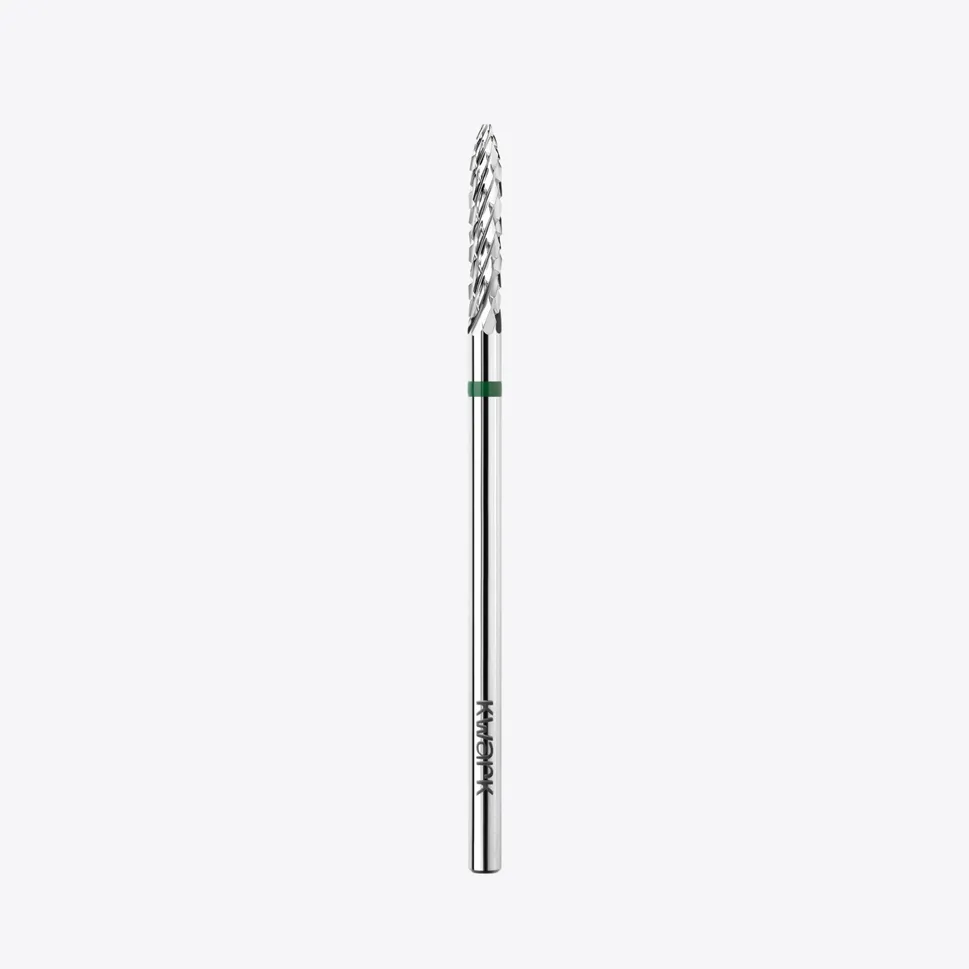 Punta de fresa de carburo de tungsteno KWARK – Cónica 2,3 mm, verde — Photo 1