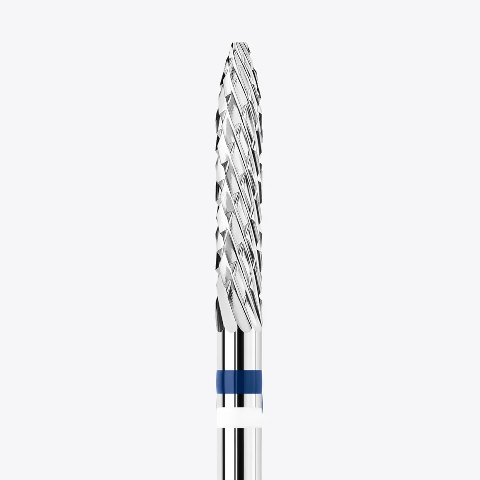 Punta de fresa de carburo de tungsteno KWARK para zurdos – Cónica 2,3 mm, azul