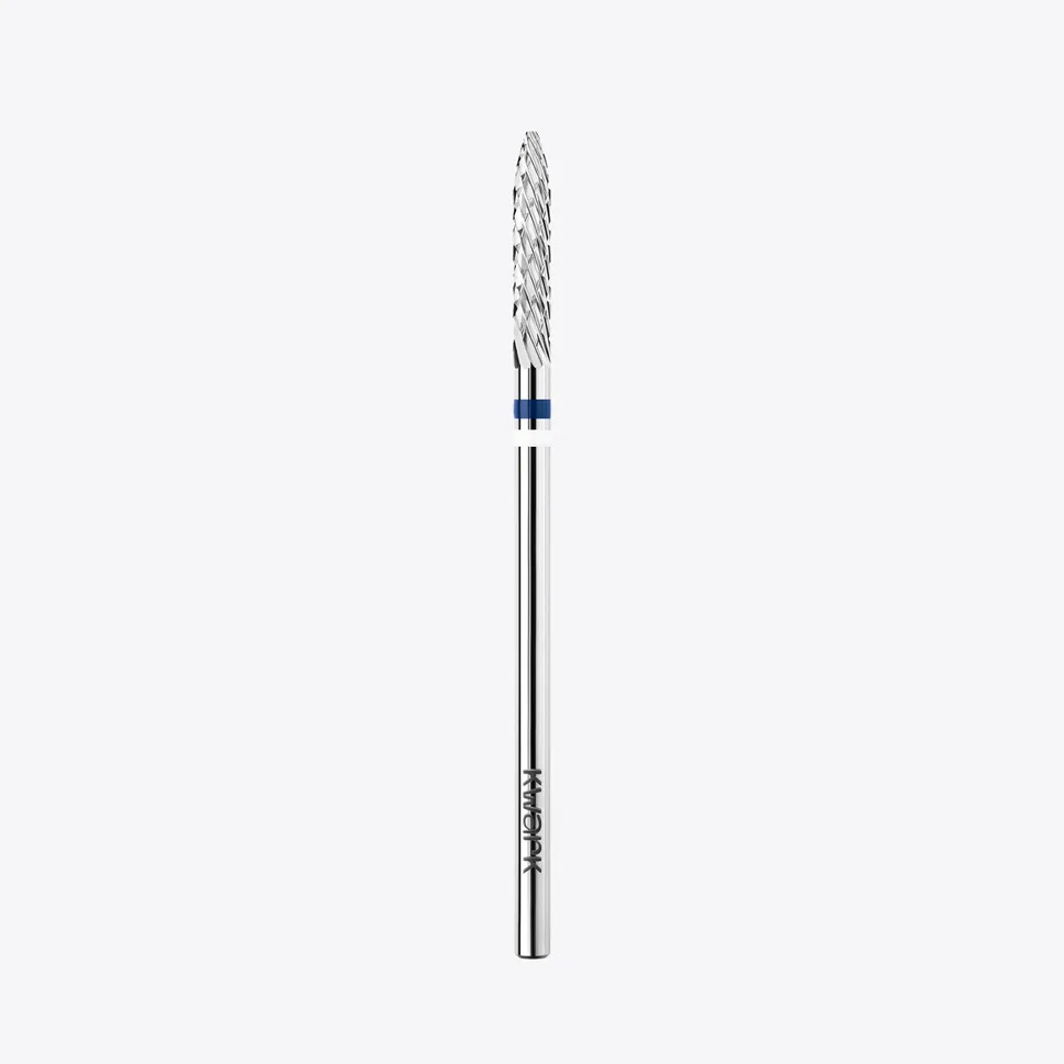 Punta de fresa de carburo de tungsteno KWARK para zurdos – Cónica 2,3 mm, azul — Photo 1