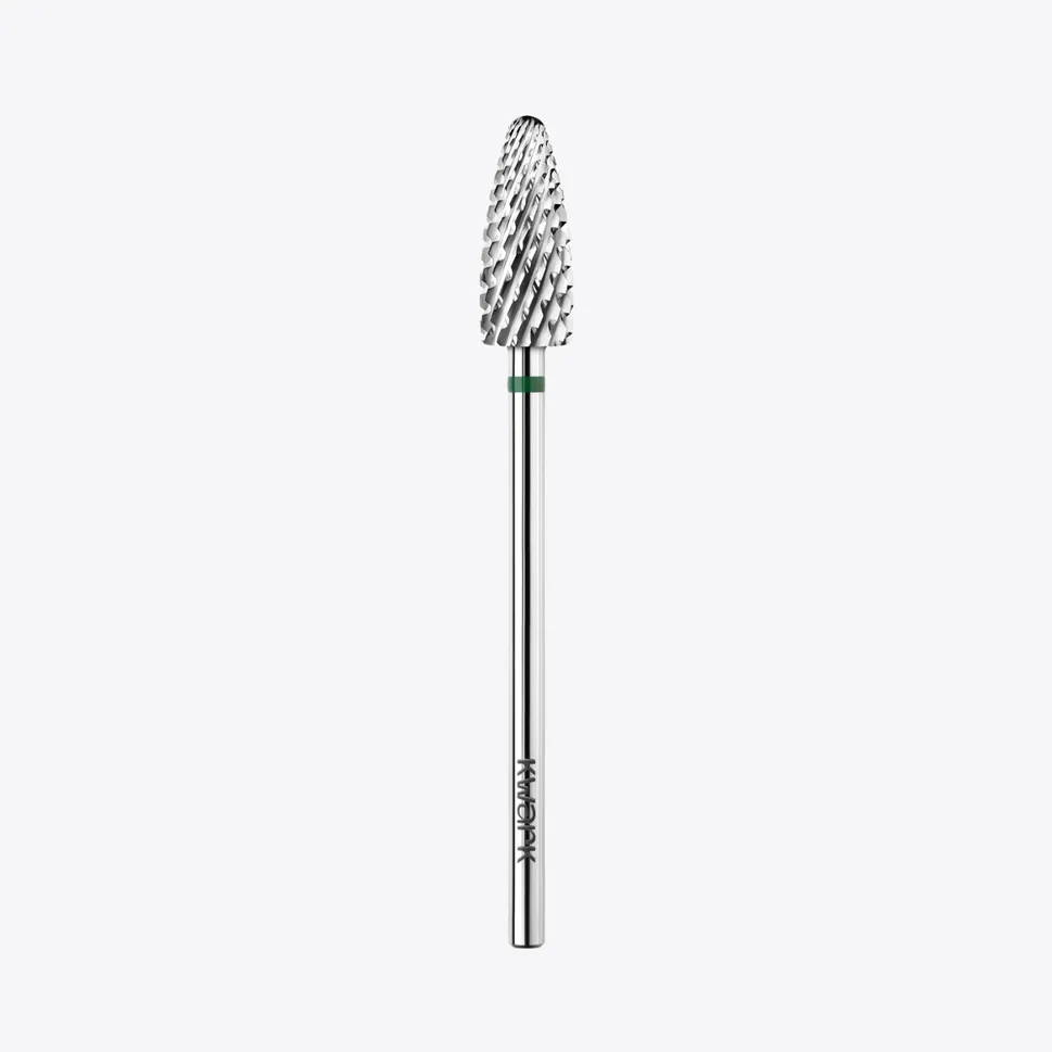 Punta de fresa de carburo de tungsteno KWARK – Cónica con extremo redondeado de 6 mm, verde — Photo 1