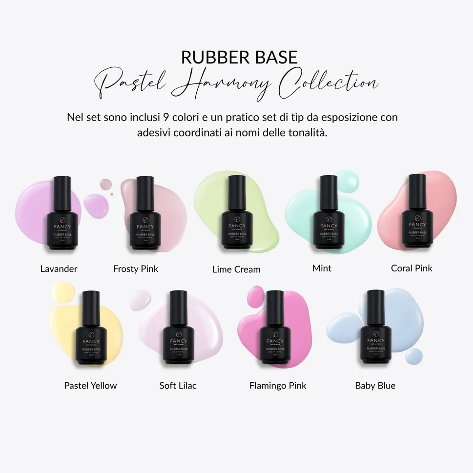 Base de goma - Colección Pastel Harmony (juego de 9 unidades)