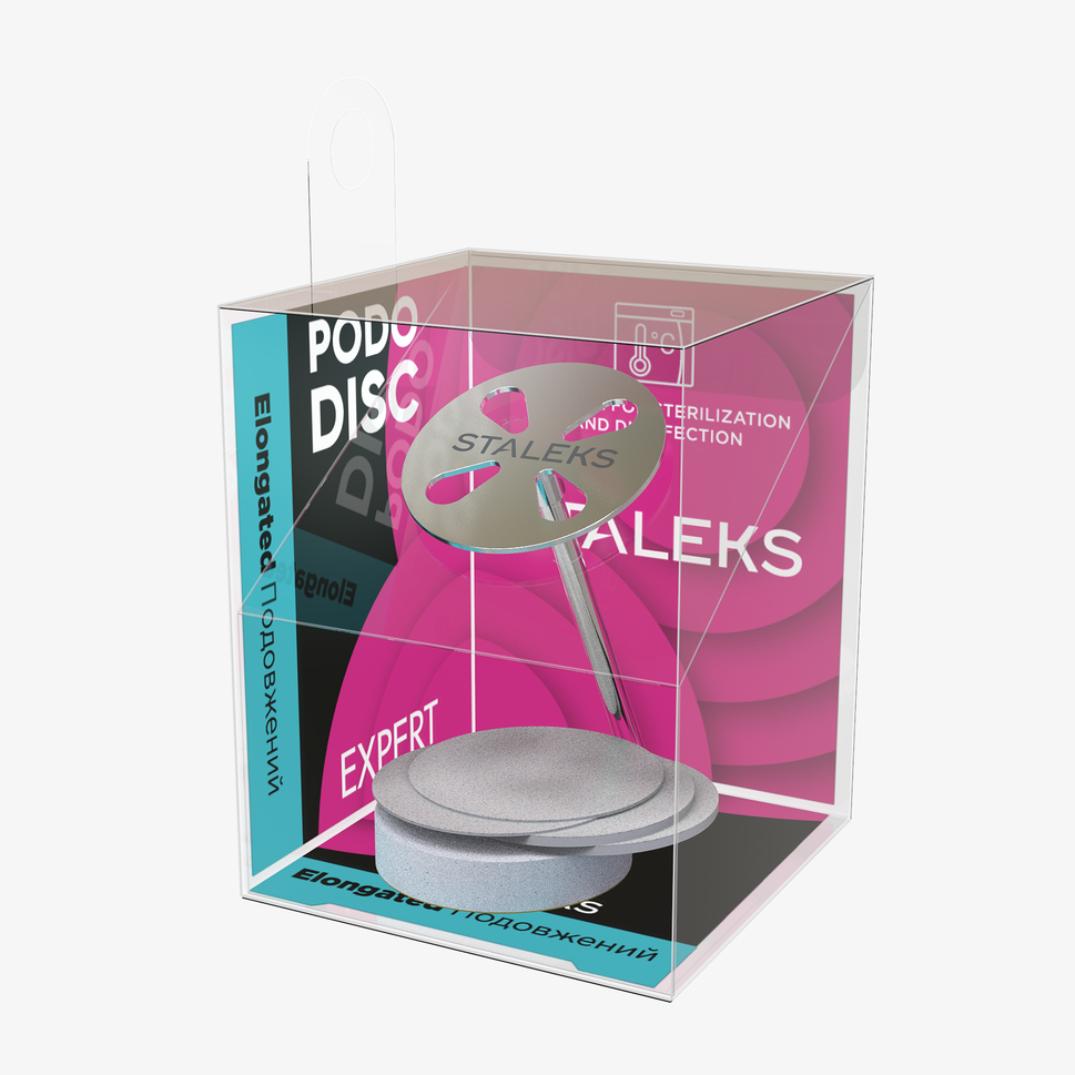 Disco de pedicura alargado PODODISC M EXPERT y juego de limas desechables de grano 180, 5 unidades (10 mm)