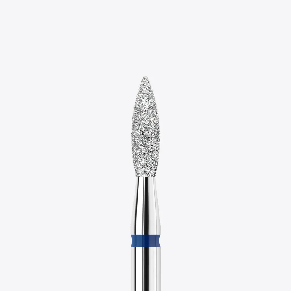 Punta de fresa diamantada y platinada KWARK – Llama fina y alargada de 2,3 mm, azul