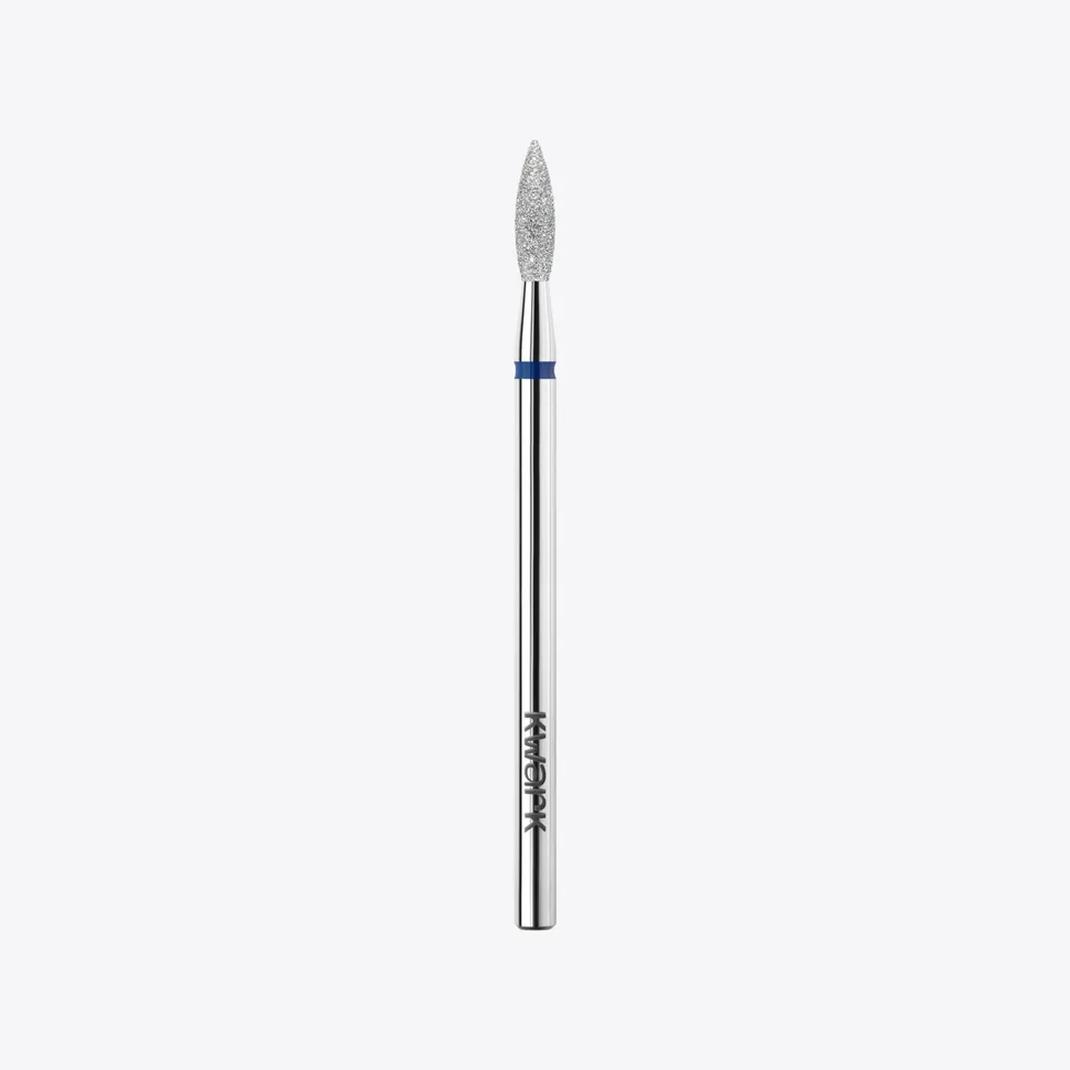 Punta de fresa diamantada y platinada KWARK – Llama fina y alargada de 2,3 mm, azul — Photo 1