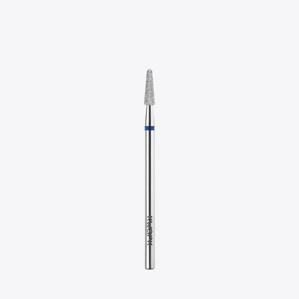 Punta de fresa diamantada y platinada KWARK – Cónica con extremo redondeado de 2,5 mm, azul — Photo 1