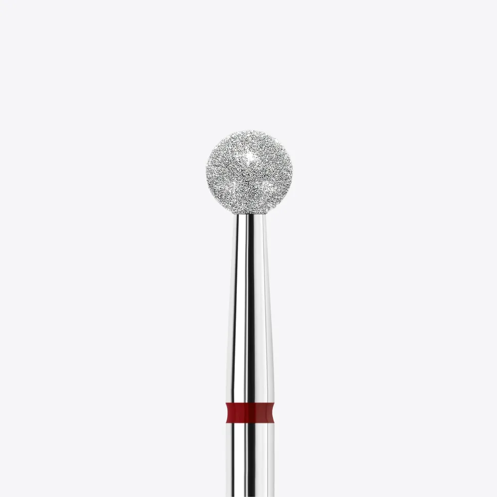 Punta de fresa diamantada y platinada KWARK – Esfera de 4 mm, roja