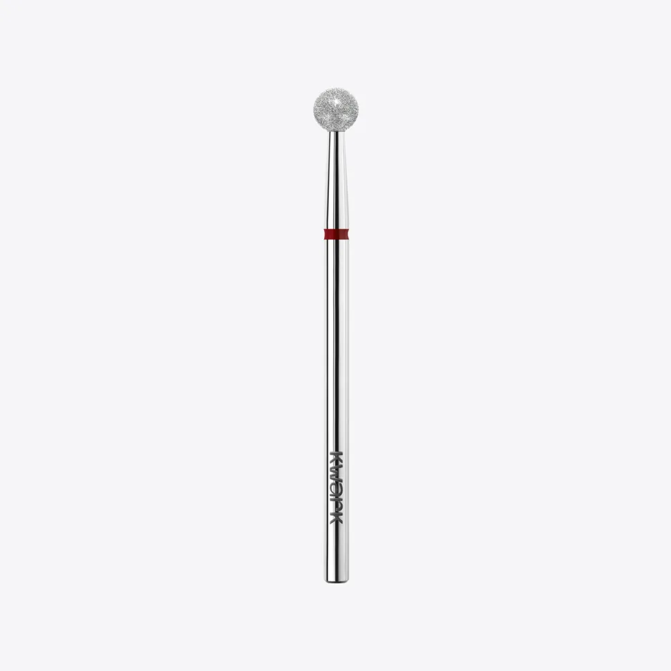 Punta de fresa diamantada y platinada KWARK – Esfera de 4 mm, roja — Photo 1