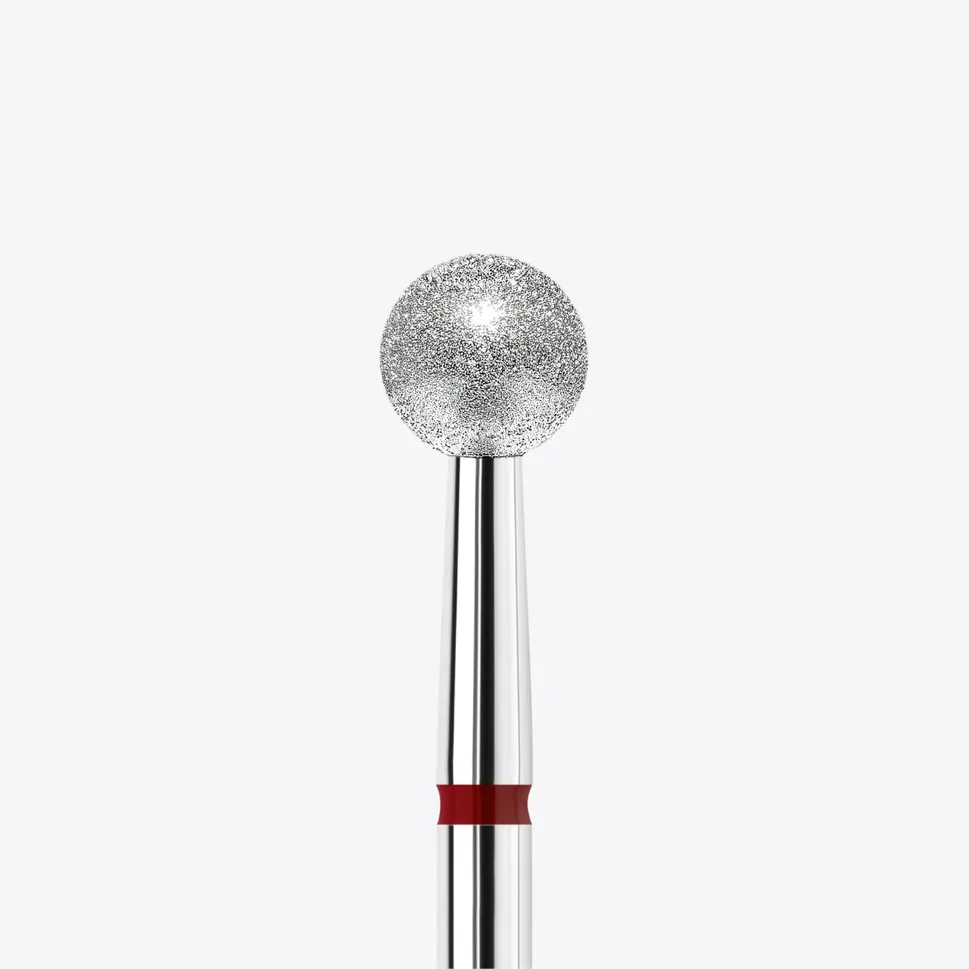 Punta de fresa diamantada y platinada KWARK – Esfera de 5 mm, roja