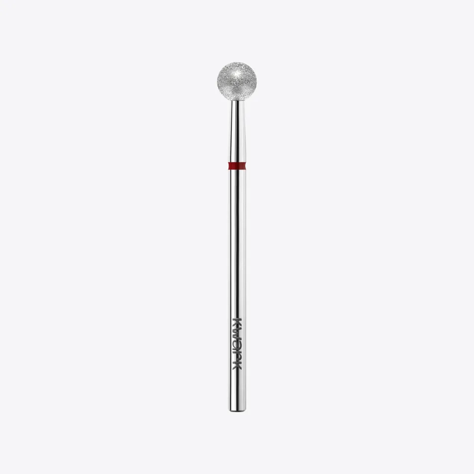 Punta de fresa diamantada y platinada KWARK – Esfera de 5 mm, roja — Photo 1