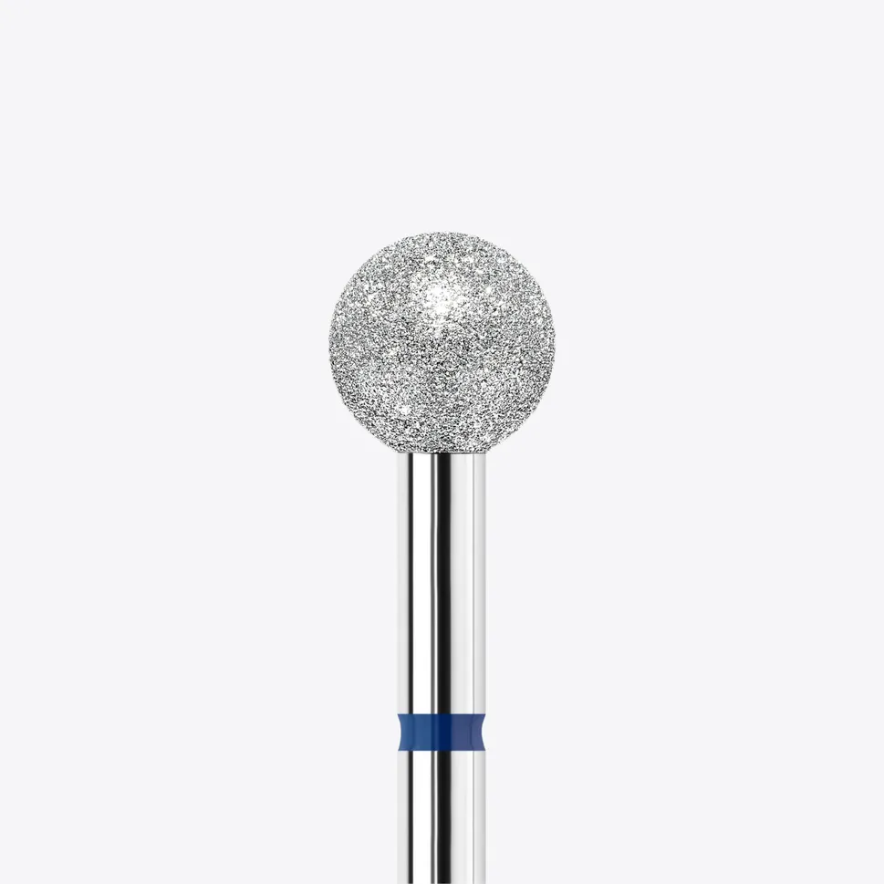 Punta de fresa diamantada y platinada KWARK – Esfera de 6 mm, azul
