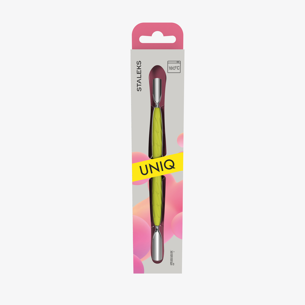 Empujador para manicura Gummy con mango de silicona UNIQ 10 TIPO 1 (empujador redondeado ancho y redondeado estrecho) — Photo 4