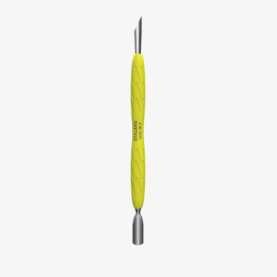 Empujador para manicura Gummy con mango de silicona UNIQ 10 TYPE 2 (empujador redondeado, estrecho y biselado) — Photo 1