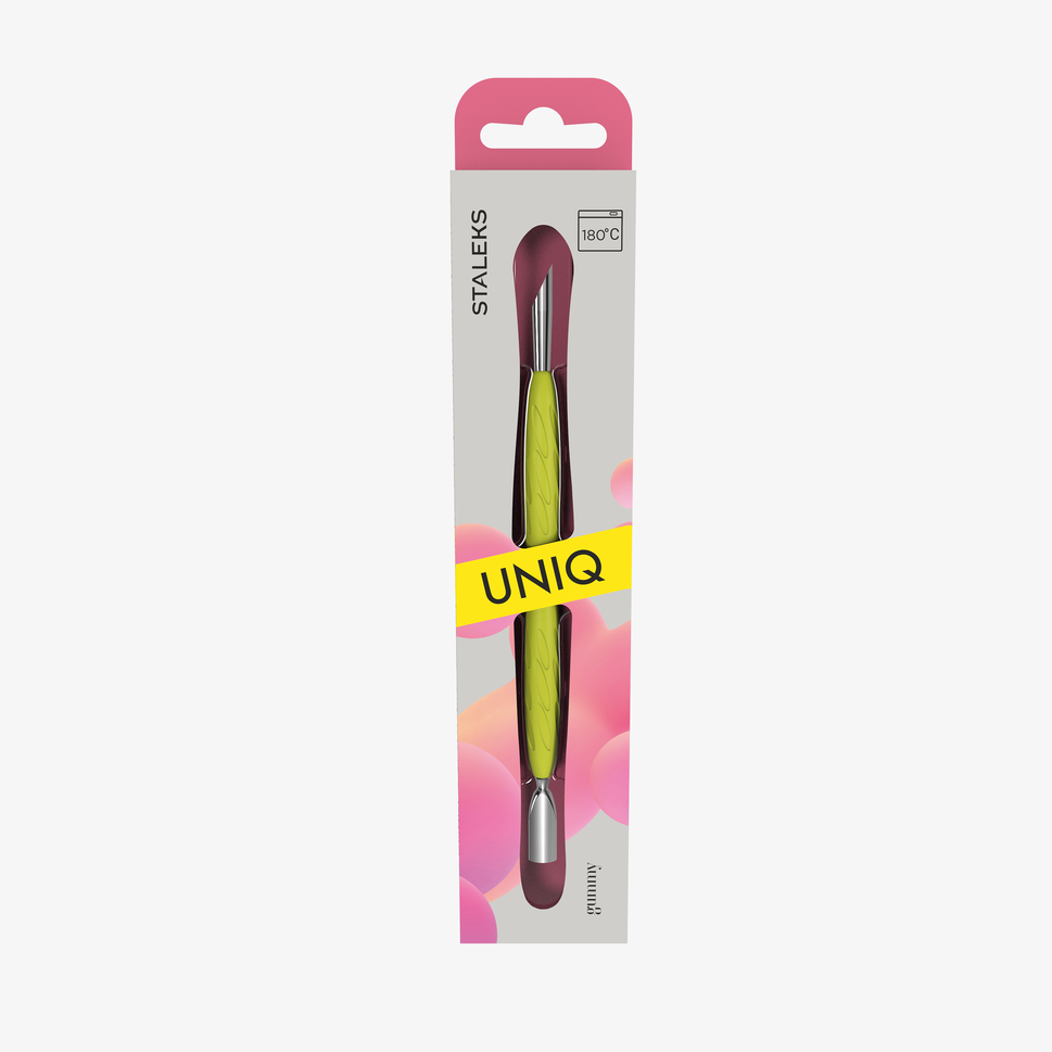 Empujador para manicura Gummy con mango de silicona UNIQ 10 TYPE 2 (empujador redondeado, estrecho y biselado) — Photo 4